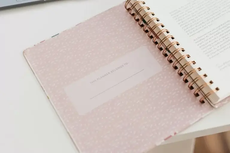 Pink Journal with Journal Prompts for Self-Discovery