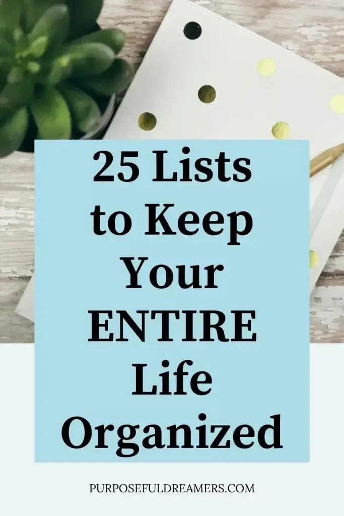 25 Lists to Keep Your Life Organised