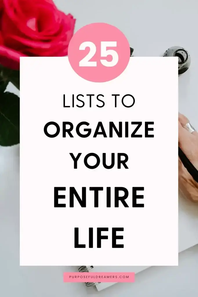 25 Lists to Organise Your Life