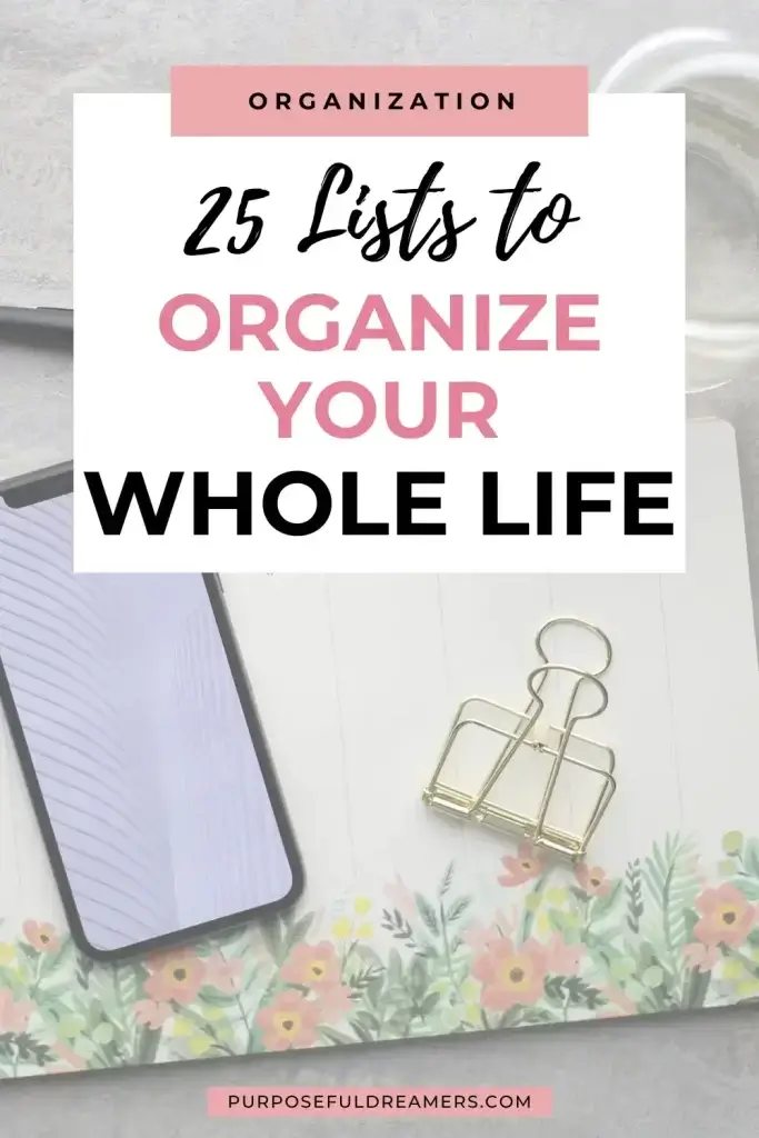 25 Lists to Organize Your Life